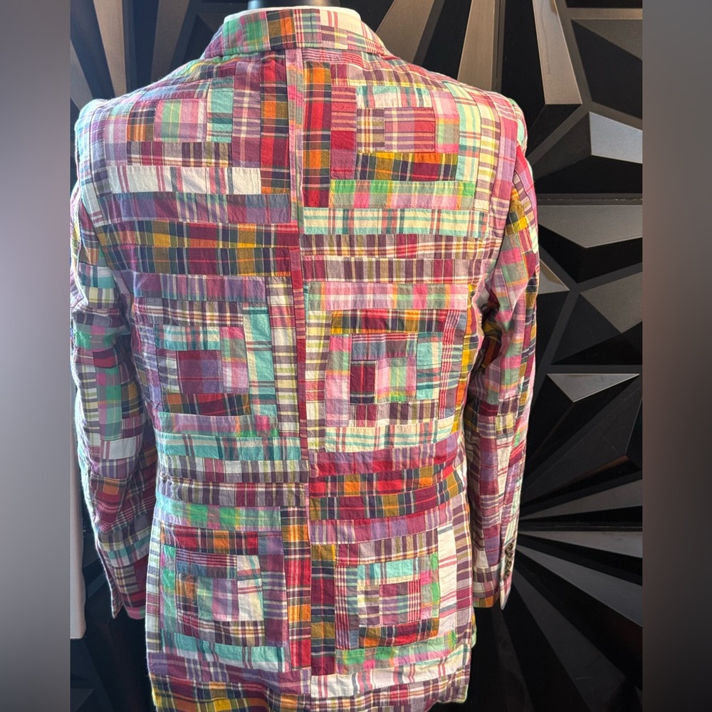 Brooks Brothers Classic Fit Cotton Patchwork Madras Sport Coat - Picture 3 of 4